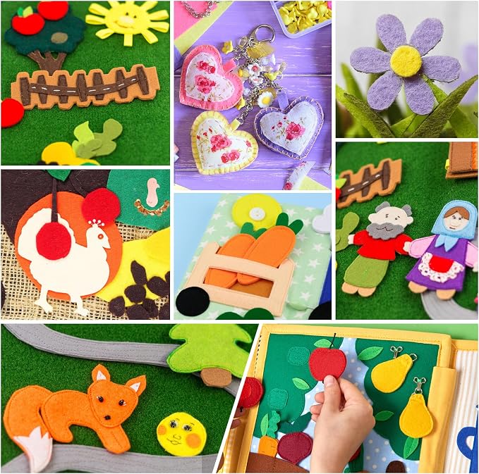 HaoFeiJH 6 Rolls 8"x20" Soft Felt Fabric Sheets, 1.6mm Thick, and Projects - Image 5