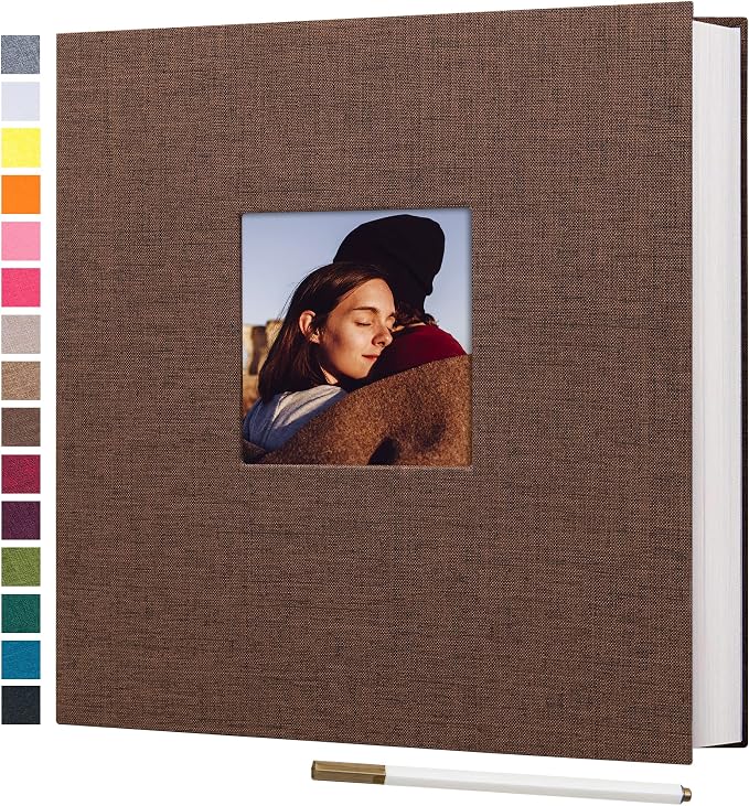 potricher Large Photo Album Self Adhesive 3x5 4x6 5x7 8x10 10x12 Pictures Linen by potricher