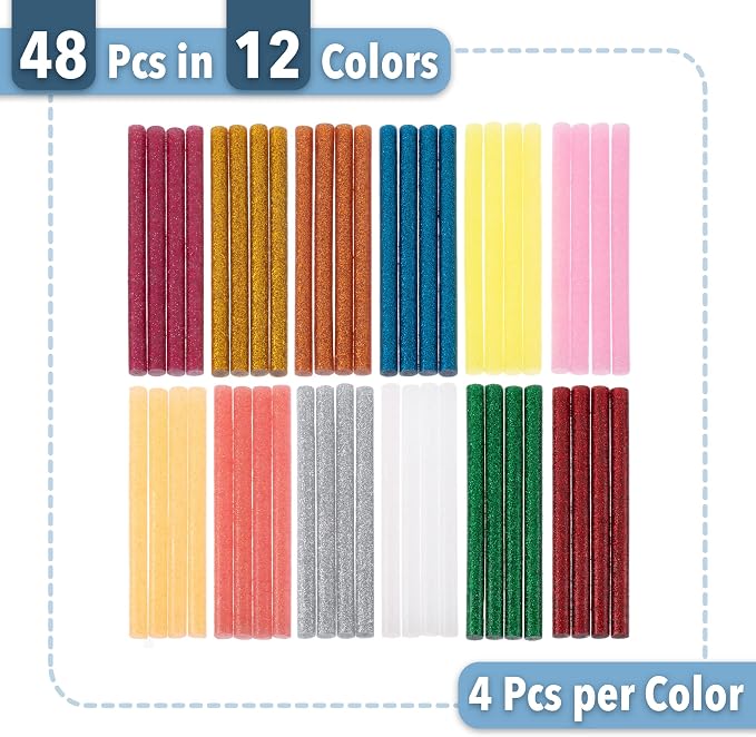 Mr. Pen- Glitter Hot Glue Sticks, Mini Glue Sticks - Image 2