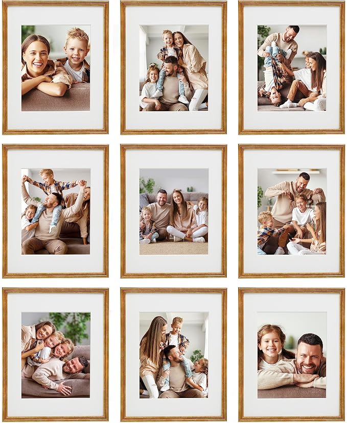 Sheffield Home 9 Piece Gallery Wall Frame Set, 11x14 Inch, Antique Bronze by SheffieldHome