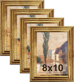 KTKDE 8x10 Picture Frame Set of 4, Ornate Vintage Gold Photo Frames by KTKDE