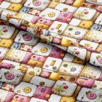 Vintage Sewing Notions Patchwork Cotton Fabric Panel 61 x 36.6 Inches, Buttons - Image 5