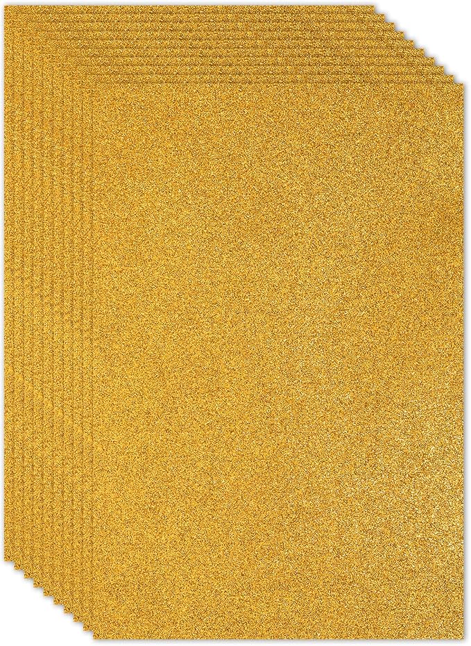 PATIKIL Gold Tone Shiny EVA Glitter Foam Sheet 11 x 8 Inch 2mm Thick by PATIKIL