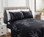 Elegant Comfort Luxury Soft Bed Sheets Marble Pattern - Image 2