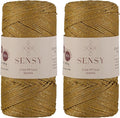 2 Pack of Sensy Premium 2mm 251 Yards Sparkle Polyester Rope 90% Polypropylene by SSENSY