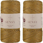 2 Pack of Sensy Premium 2mm 251 Yards Sparkle Polyester Rope 90% Polypropylene by SSENSY