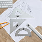 Mr. Pen- Metal Geometry Kit, 4 Pack, 45° & 30°/60° Set Squares | 6" Protractor - Image 7