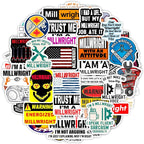 100Pcs Millwright Stickers for Hard Hat for Water Bottle and Laptop by BulbaCraft