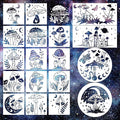 Keluna Mushroom Stencils for Painting, 12 Inch Large Reusable Crescent Moon by KelunaPaintingStencils