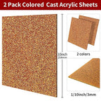 2 PCS 10 x 10 inch Glitter Colored Plexiglass Acrylic Sheets - Image 2