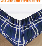 Elegant Comfort Luxury Soft Bed Sheets Plaid Pattern - Image 4