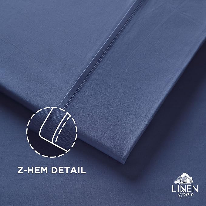 Linen Home 100% Cotton Percale 1 Flat Sheet, Full Size - Image 3