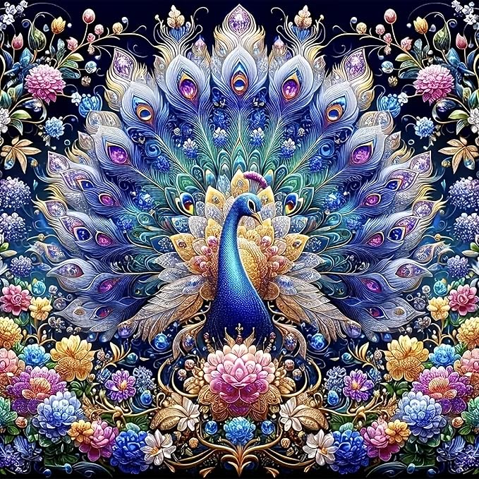Meothan Diamond Art Kits for Adults, 5D DIY Colorful Peacock Diamond Painting by MeothanDiamondPainting