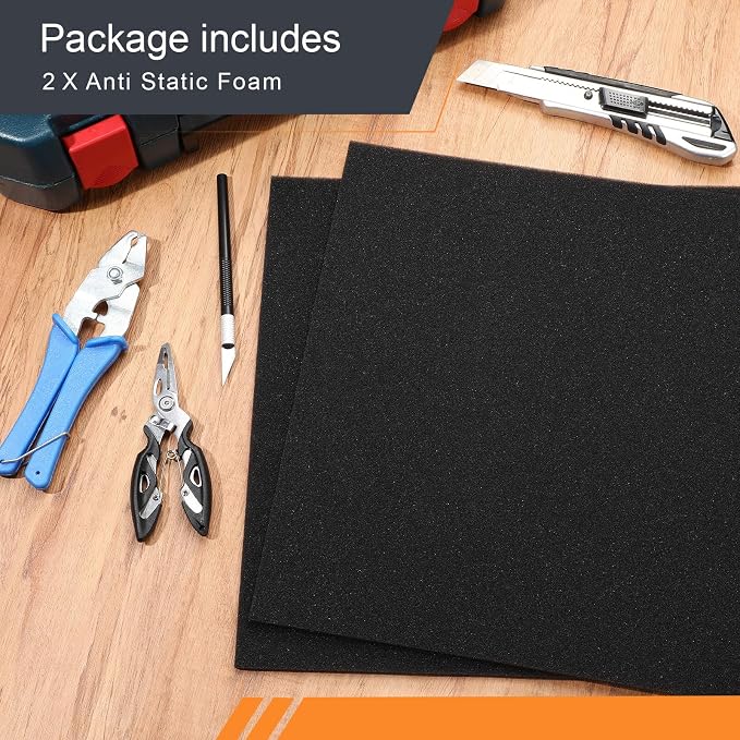 Pangda 2 Pcs Black Foam Pad 12 x 12 x 0.25 Inches Cuttable Polyurethane Foam - Image 6
