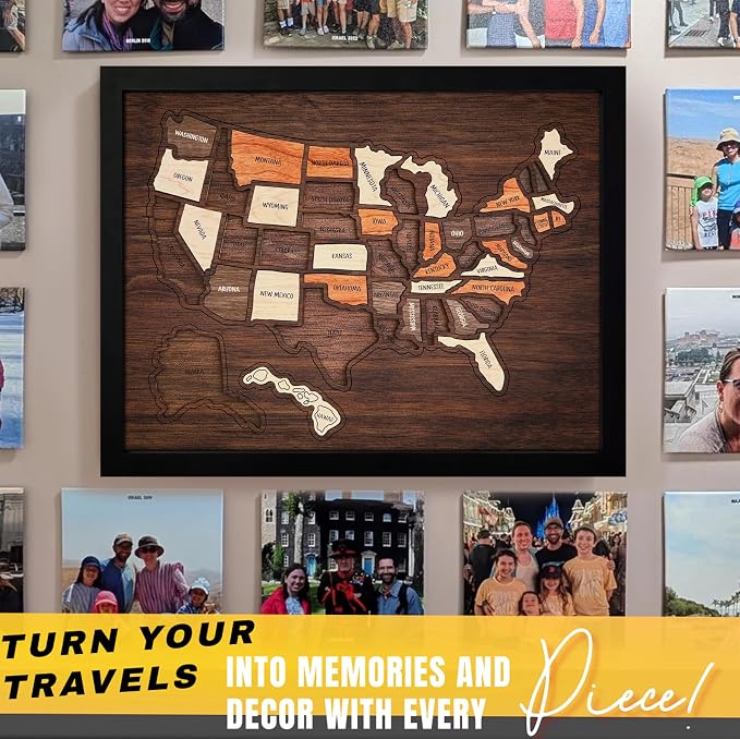 flinelife USA Travel Map, Wooden USA Map Puzzle - Image 4