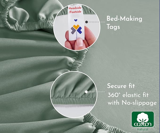 California Design Den King Fitted Sheet Only Deep Pocket - Image 6