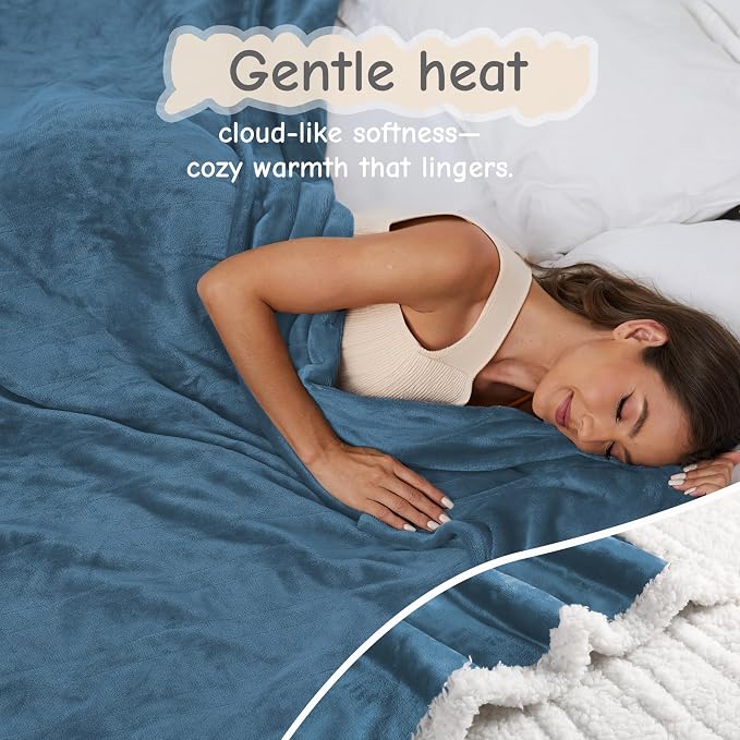 Electric Heated Blanket Throw Size 50"x60", Soft Flannel - Image 4