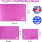 3 Pcs Self Healing Cutting Mat, Double-Sided Non-Slip Rotary Cutting Board - Image 6