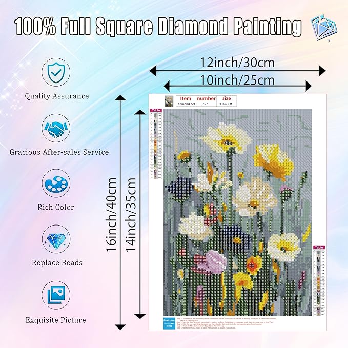 Ausanrl Flowers Square Diamond Painting Kits - Image 6