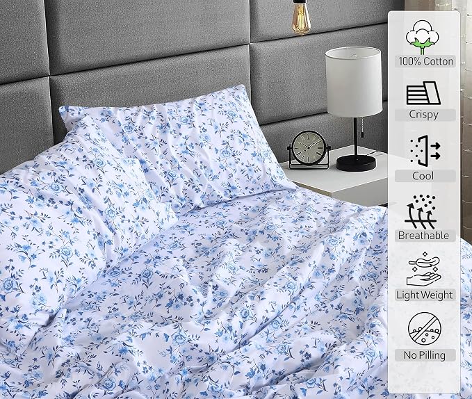 RUVANTI 100% Cotton Sheets – Twin XL Size Percale Bedding, Cooling & Breathable - Image 3