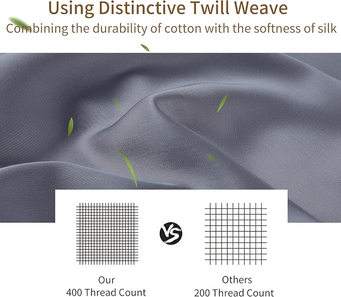 4-Pack Bamboo Viscose Zippered Pillow Cases Queen Size, 400 Thread Count - Image 2