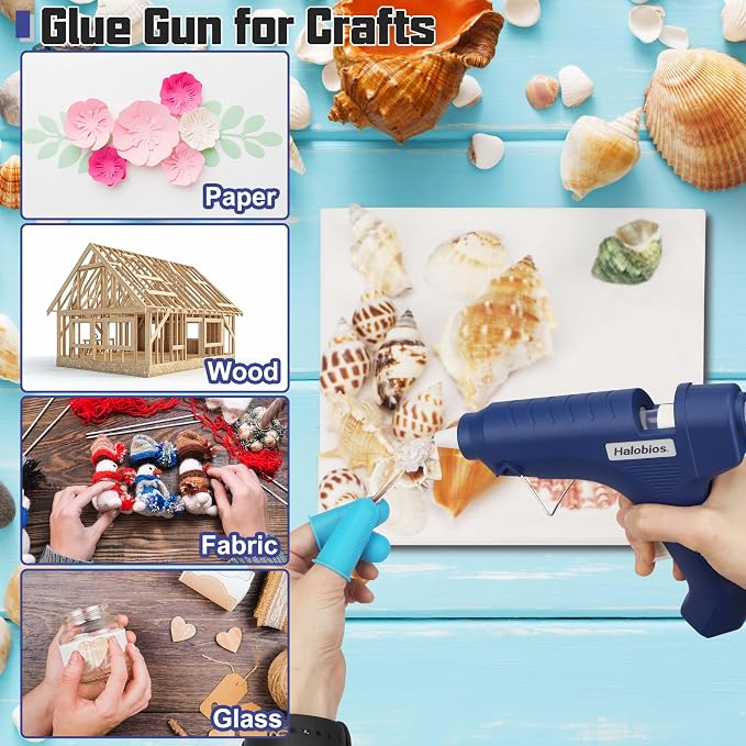 Halobios Hot Glue Gun with Preheating, 20 Glue Sticks, Full Size - Image 6