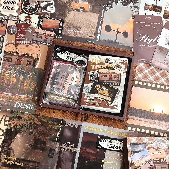 Scrapbooking Supplies Kit, Aesthetic Daily Life Travel Scrapbook Kit - Image 5