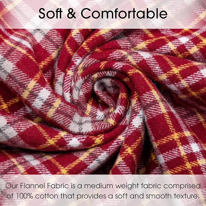 Pico Textiles 8 Yards Bolt Red Tartan Plaid Flannel Fabric - Image 2