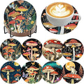 Zythron 8 Pack Diamond Art Coasters, Mushroom Diamond Painting Coasters Kits | by Zythron