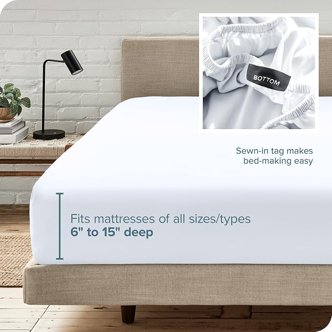 Bare Home Fitted Bottom Sheet Queen Size - Image 6
