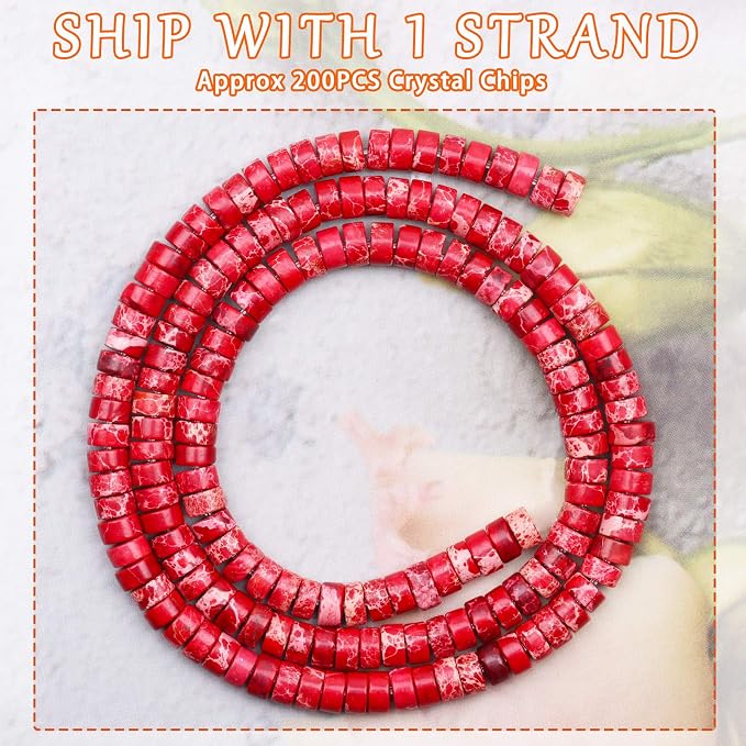 Natural Stone Heishi Beads for Necklace Making, 4mm x 2mm Small Flat Round - Image 2