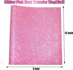 Glitter Pink Heat Transfer Vinyl Roll 12 x 5 Feet Iron on HTV - Image 3