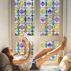 Coavas Window Privacy Film Stained Glass Window Clings Upgrade 3D Rainbow - Image 8