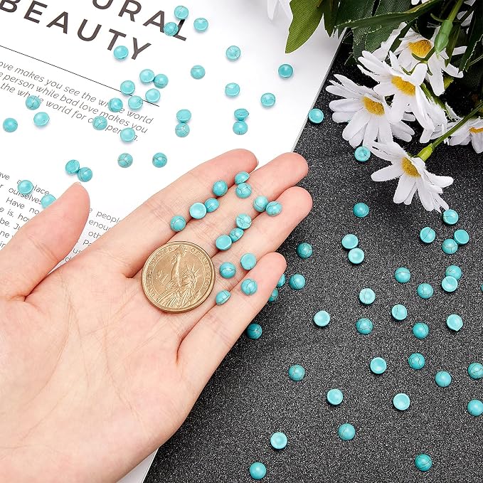 arricraft 100PCS Natural Stone Beads 6mm Turquoise Round Gemstone Loose Beads - Image 3