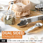 Spring Chef White Stainless Steel Magnetic Measuring Spoons Set of 8 - Image 4