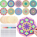 Vercraft 22 Pcs Wooden Mandala Painting Set 10 Mandala Unfinished Wood Cutouts by Vercraft
