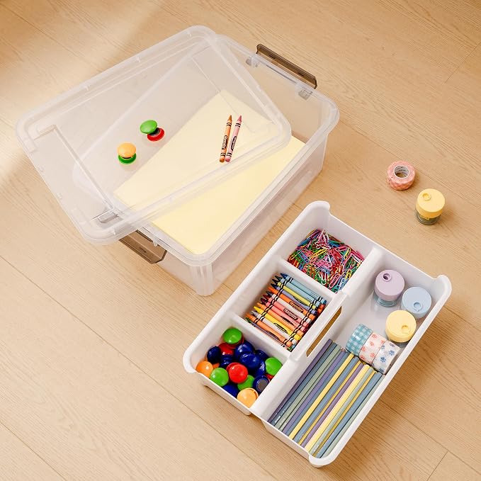 Citylife 17 QT Clear Craft Organizers and Storage Box - Image 7