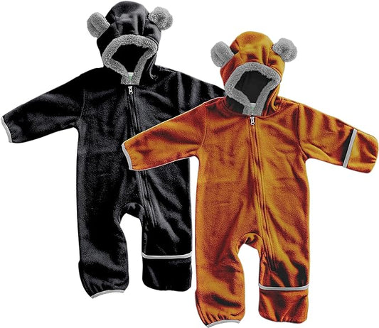 Cuddle Club Fleece Baby Bunting Bodysuit with Hood, Convertible Mittens & Booties, Car Seat Friendly, Soft & Warm, Easy Zip