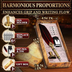 Red Feather Quill Pen and Ink Set - Image 2