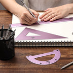 Mr. Pen- Metal Geometry Kit, 4 Pack, 45° & 30°/60° Set Squares | 6" Protractor - Image 3