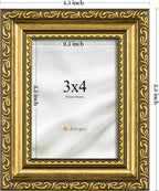eletecpro 3x4 Vintage Picture Frame, Glass Cover, Horizontal or Vertical - Image 3