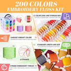 BYMORE 262 Pack Embroidery Thread Floss Kit Including 200 Colors 8 M/Pcs Cross - Image 3