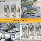Stained Glass Window Privacy Film: Non-Adhesive Sun and Landscape Mosaic Design - Image 8