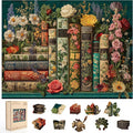 BODHIPNJOY Wooden Puzzles for Adults, Books Jigsaw Puzzles, Wildflowers Book by BODHIPNJOY