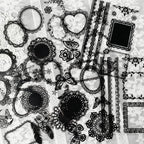 130 Pcs Vintage Black White Lace Scrapbook Stickers - Image 2