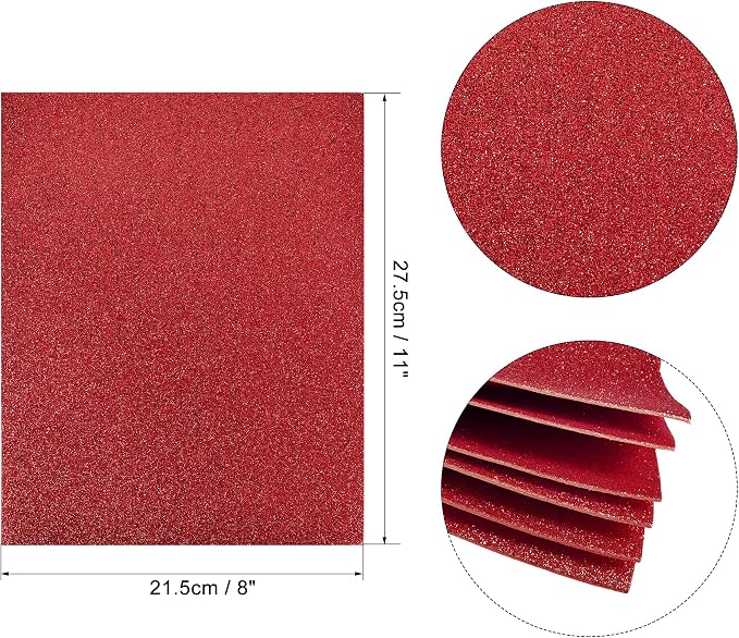 uxcell Red Shiny EVA Foam Sheets 11 x 8 Inch 2mm Thick - Image 2