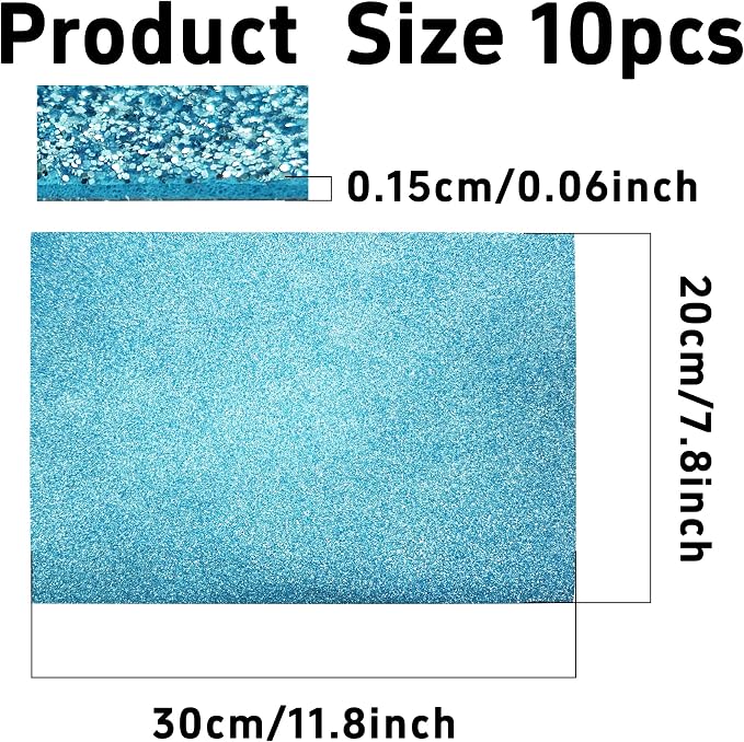 pson 10Pcs 7.8 x 11.8 Inch Shiny Self-Adhesive EVA Foam Sheets - Image 2