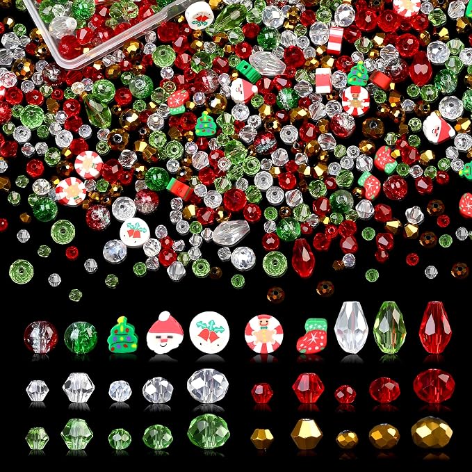 ZHIYUXI 1150PCS Christmas Glass Beads Red and White Beads Jewelry Making | by VisittheZHIYUXI