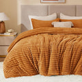 BEDELITE Fleece Twin Comforter Set -Super Soft & Warm Fluffy Rust Orange Bedding by BEDELITE