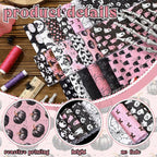 Hosuly 40 Pcs Pink Halloween Fabric Vintage Pumpkin Crow Skull Ghost Spiderweb - Image 5
